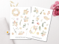 Preview: Herbst Blumen Sticker Set